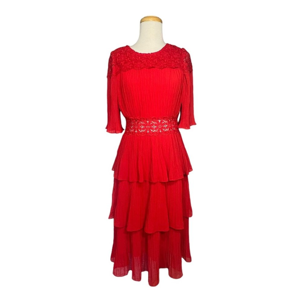 The Clothing Company Tiered Red Midi Dress Size Small NWT - Picture 2 of 15